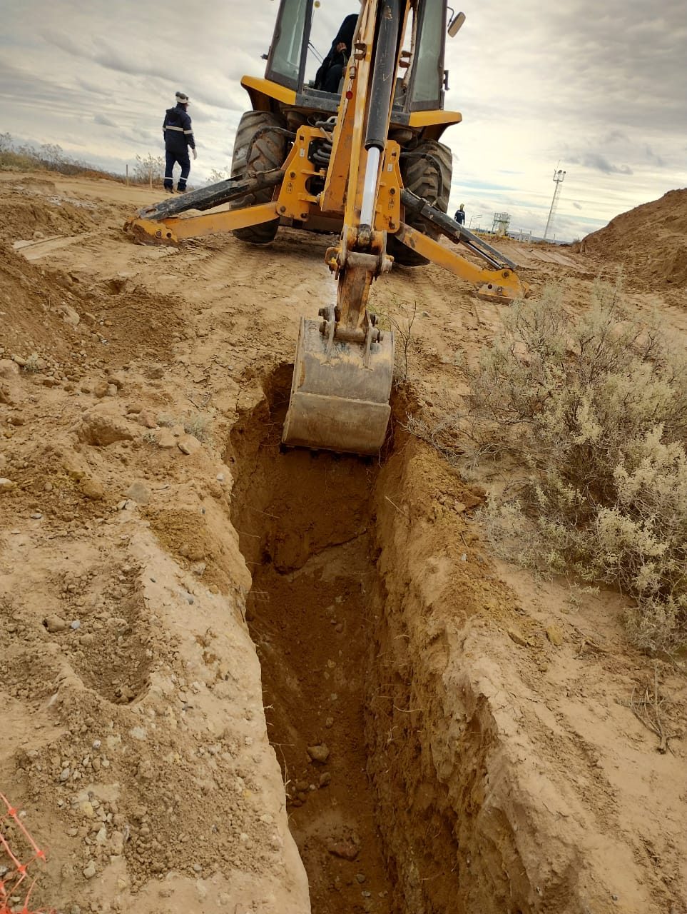 Excavación de zanja para gasoducto