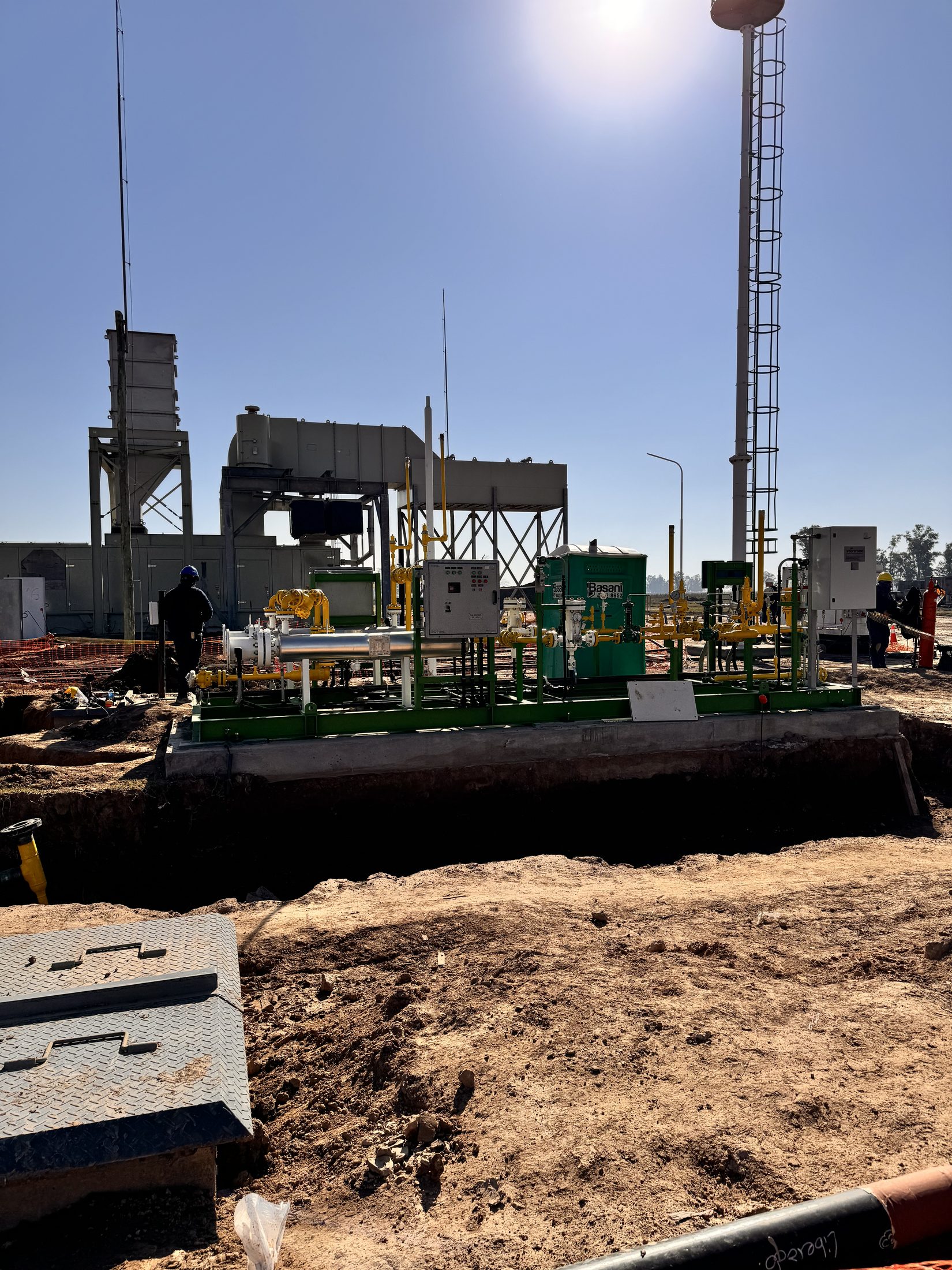 Skid de medición y regulación en obra